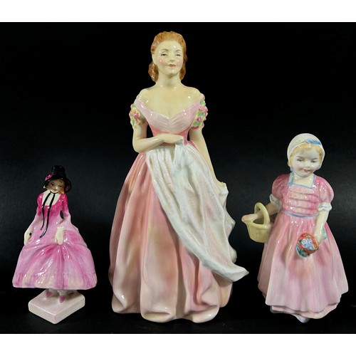 92 - Six Doulton figures including Pantolettes, Tinker Bell, Victorian lady, etc (6)