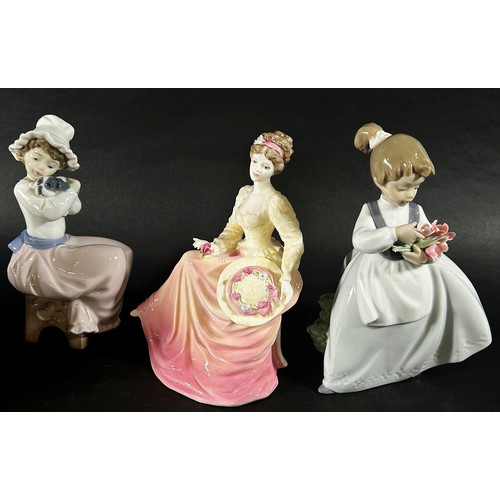 95 - A collection of five Nao figures and three Coalport porcelain figures (8)