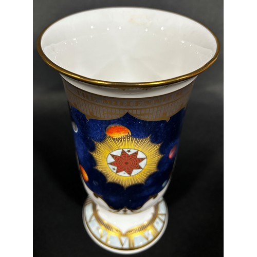 78 - A Royal Worcester trumpet shaped vase, commemorating the Year 2000 millennium with, original box