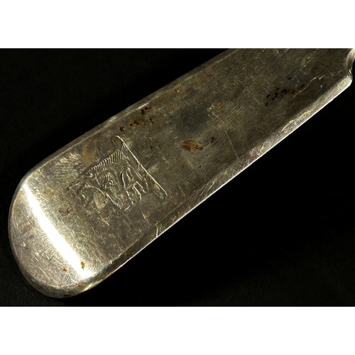 190 - A Georgian silver ladle, Exeter 1822, maker George Turner, 35cm long, 8oz approx