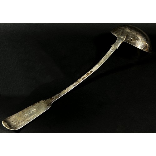 190 - A Georgian silver ladle, Exeter 1822, maker George Turner, 35cm long, 8oz approx