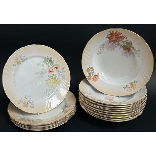 111 - Royal Worcester dinnerware with repeating red ground floral detail including tureens, soup plates, s... 