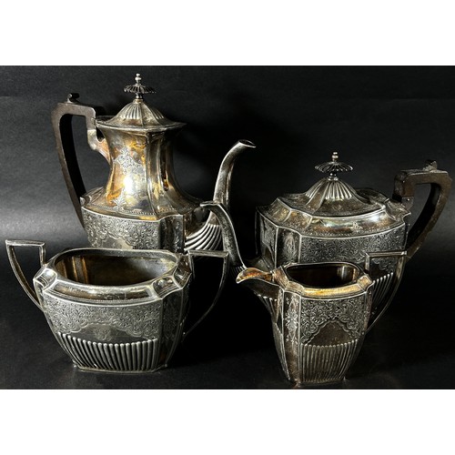 155 - A Walker & Hall silver plated four piece tea service and further silver plated teapot (5)