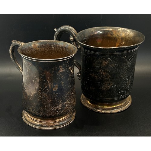 168 - A Victorian birthday gift of a small silver tankard engraved with a North American native on horseba... 