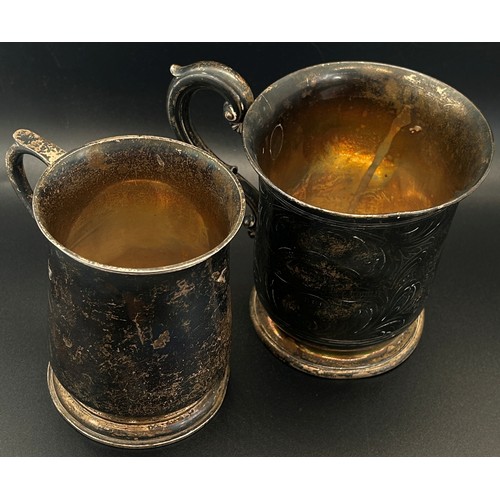 168 - A Victorian birthday gift of a small silver tankard engraved with a North American native on horseba... 