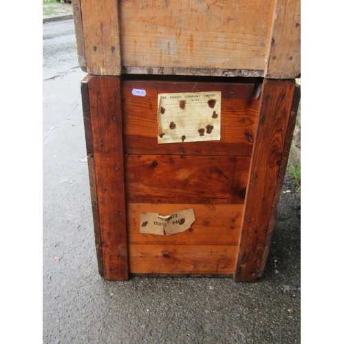 1061 - A stack of five vintage wooden packing crates of varying size some with printed lettering