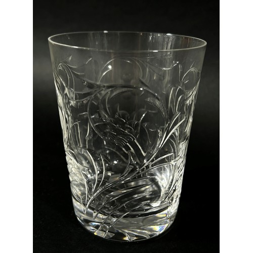 138 - Six cut glass wine glasses with facetted cut stems, together with further wine glasses , Hock glasse... 