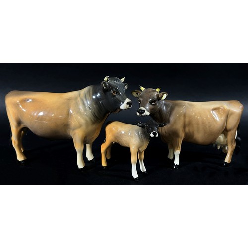 65 - A Beswick group of a Jersey bull, cow and calf (3)