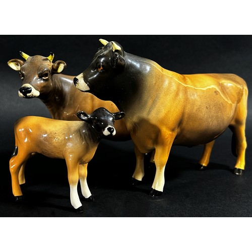 65 - A Beswick group of a Jersey bull, cow and calf (3)