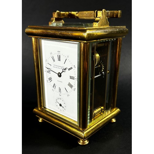 447 - A 19th century English carriage clock by William Thornhill & Co, New bond St, London, with eight day... 