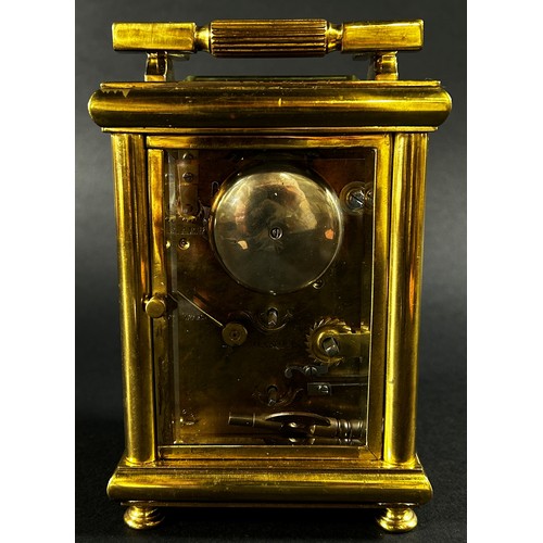 447 - A 19th century English carriage clock by William Thornhill & Co, New bond St, London, with eight day... 