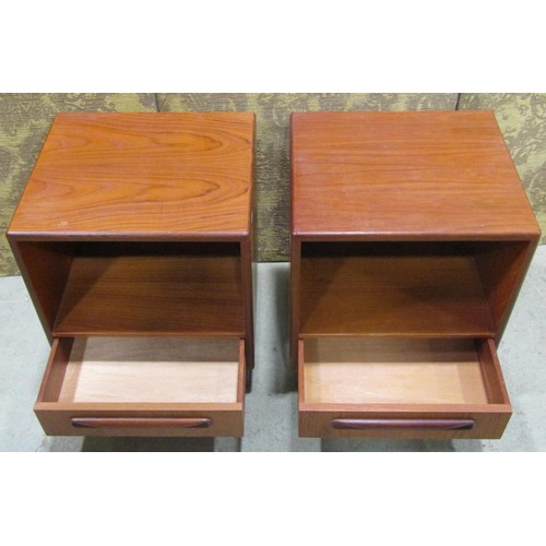 1170 - A pair of G Plan side cabinets each partially enclosed with a frieze drawer