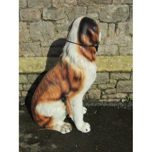 1078 - A life size ceramic model of a St Bernard dog