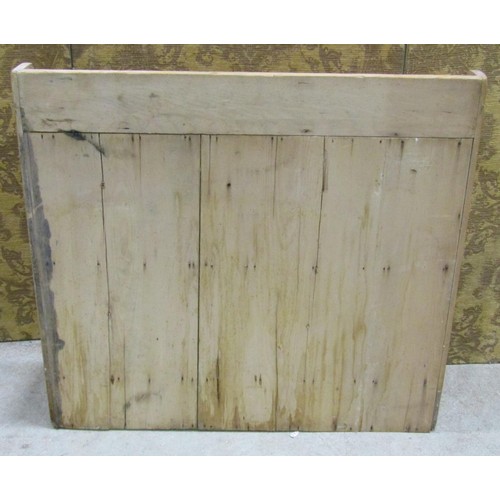 1171 - A 19th century stripped pine wall mounted shelve unit with two drawers, 80 cm wide