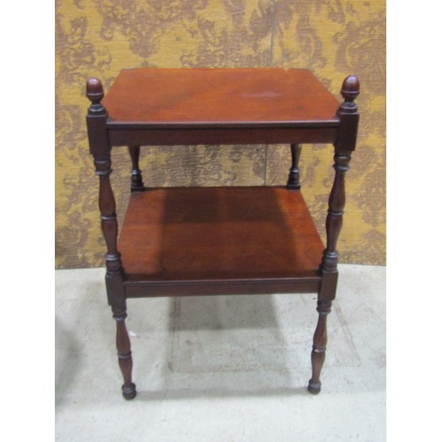 1122 - A 19th century mahogany duet stand, pedestal table on tripod base, small toilet mirror, open frame b... 