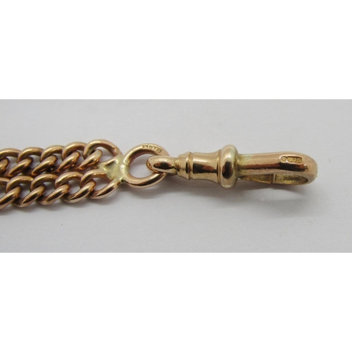 272 - Antique 9ct graduated curb link bracelet with Albert clasp, 21.2cm L approx, 29g (af a few solder re... 