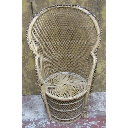 1133 - A woven wicker 'peacock' type chair