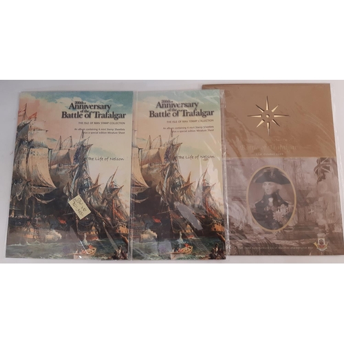 865 - Three albums celebrating the Trafalgar Bicentenary, a combination of first day issue envelopes, some... 