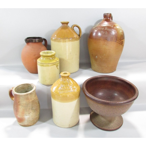 473 - A collection of stone jars to include Metford example, a Hunt & Co flagon, a stoneware raised bowl, ... 