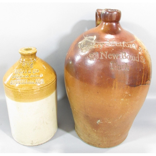 473 - A collection of stone jars to include Metford example, a Hunt & Co flagon, a stoneware raised bowl, ... 