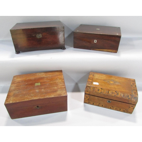 475 - Four 19th century wooden boxes