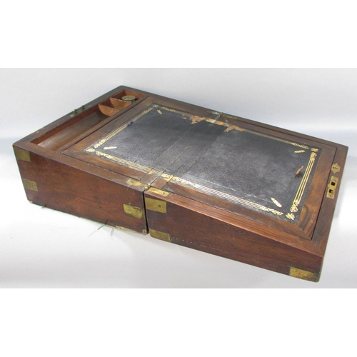 483 - A leather travel box with silver plated jars, Sorrento box, writing slope and Moroccan leather trave... 