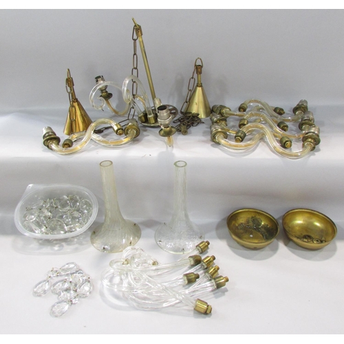 486 - A dismantled pair of chandeliers (AF)