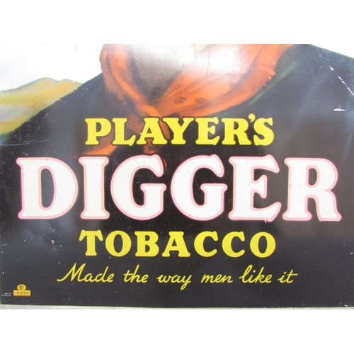 507 - A Player’s Digger Tobacco “ Made The Way Men Like It” tin advertisement sign, 28cm x19cm.