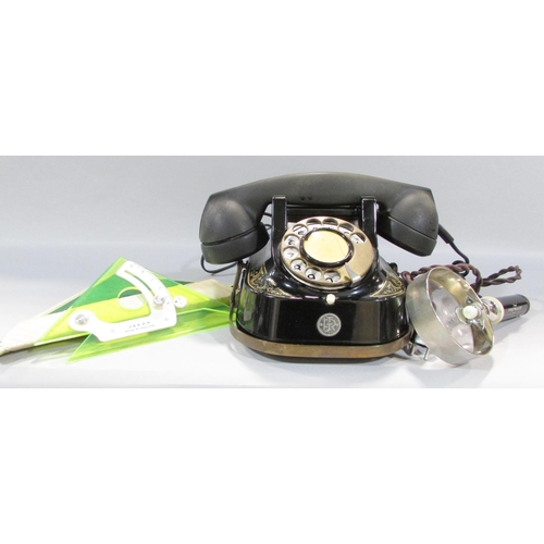 515 - A Vintage Belgian telephone with conversion lead, an electronic illuminating magnifying glass and a ... 