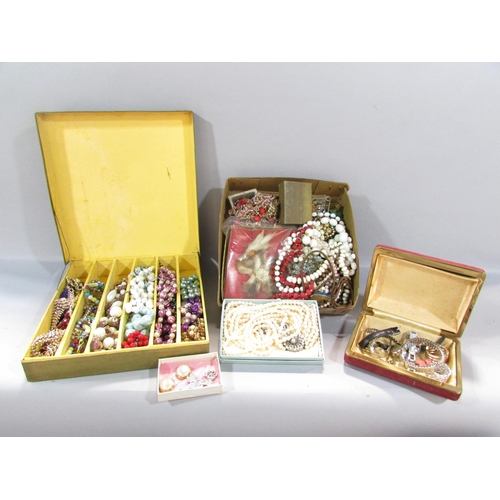 525 - A mixed collection to include penknives, coinage, badges, lighters, vintage costume jewellery, etc (... 