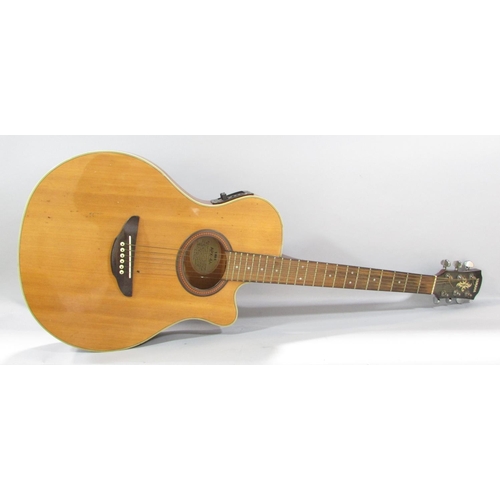 528 - A Yamaha six string Spanish acoustic guitar, a Columbus electric guitar and a Tokai Super Edition el... 