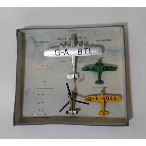 1717 - Dinky Toys Pre-War Aeroplanes Set 60 (4/6) circa 1939, comprising 60a Imperial Airways  G-ABTI in si... 