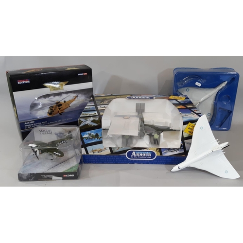 1725 - Three boxed model aircraft comprising Corgi Aviation Archive AA33420 Westland Sea King, Corgi WWII L... 