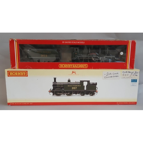 1732 - Two boxed 00 gauge Southern Rail  locomotives by Hornby comprising R2503 Class M7 0-4-4 no 357 and R... 