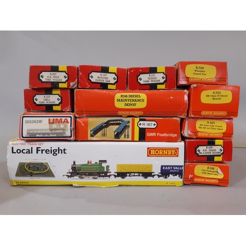 1735 - A large collection of mainly Hornby 00 gauge railway models including Local Freight box set R1085, d... 