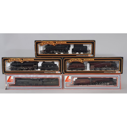 1736 - Five 00 gauge boxed locomotives comprising Class 8P 'King' 4-6-0 6000 'King George V' in Great Weste... 