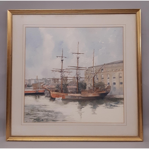 652 - Anthony V. Pace (Bristol Savages, 20th Century) - 'Repentance Moored in City Centre' (local interest... 