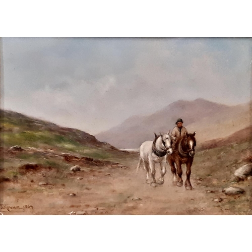 656 - Two Early 20th Century Oil Paintings, to include: J. Young (19th/20th century) - Mountain view with ... 