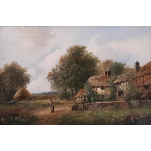 661 - Joseph Thors (Dutch, 1835-1920) - Pair of rural scenes with farm houses, figures and animals, both s... 