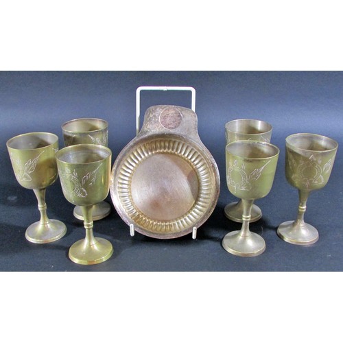 158A - A miscellaneous collection of silver plated items including a tea service, goblets, bowls, dishes, d... 