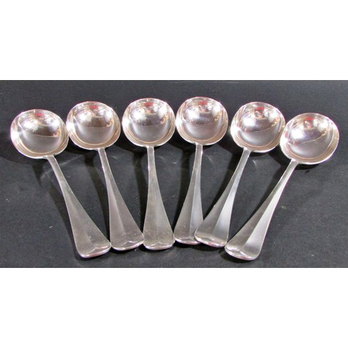 197 - Six silver soup spoons, Birmingham 1931, maker Barker Brothers Silver Ltd, 16.6oz approx