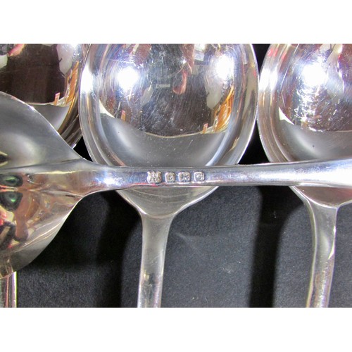 197 - Six silver soup spoons, Birmingham 1931, maker Barker Brothers Silver Ltd, 16.6oz approx