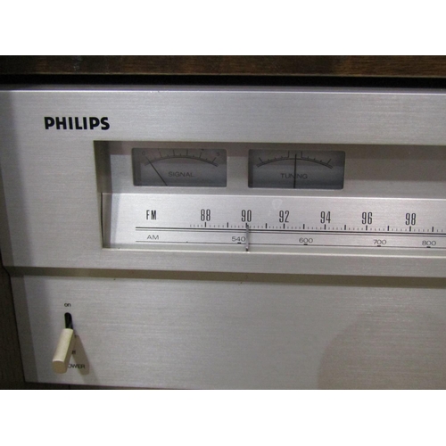 1166 - A collection of vintage electronic ware including a Philips stereo tuner number 186, a Philips casse... 