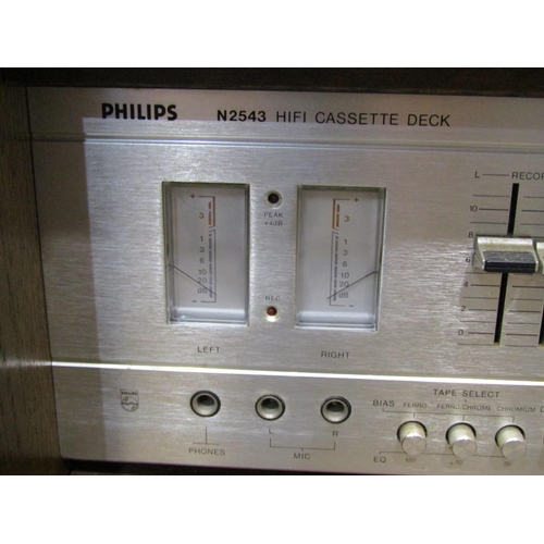 1166 - A collection of vintage electronic ware including a Philips stereo tuner number 186, a Philips casse... 