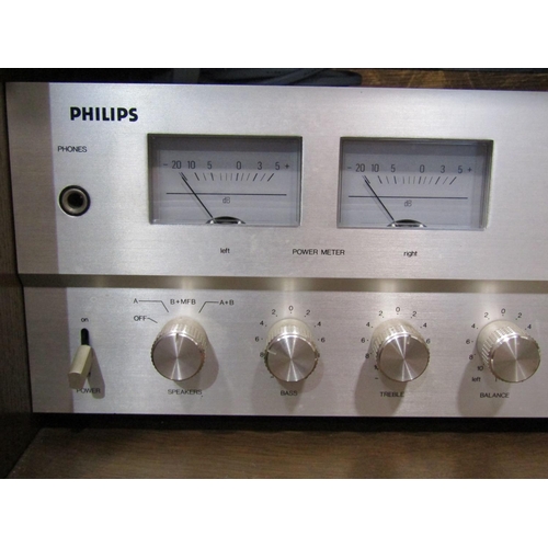 1166 - A collection of vintage electronic ware including a Philips stereo tuner number 186, a Philips casse... 