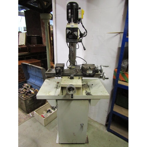 1084 - A good quality metal working pillar drill with quarter horse power single phase motor – 1977 with la... 