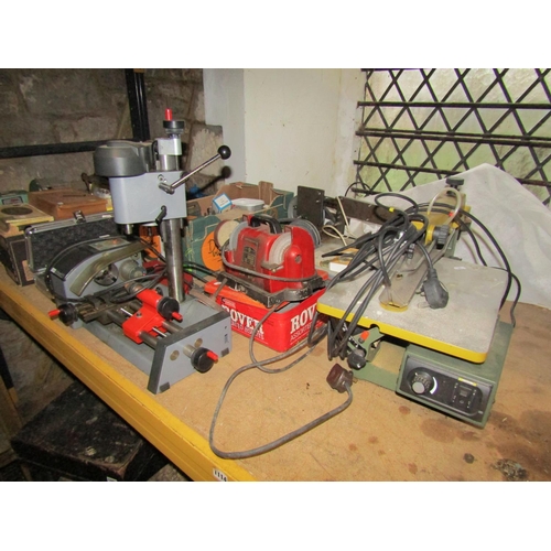 1092 - An extensive collection of workshop tools including an Emco Unit PC mini lathe, drill press, numerou... 