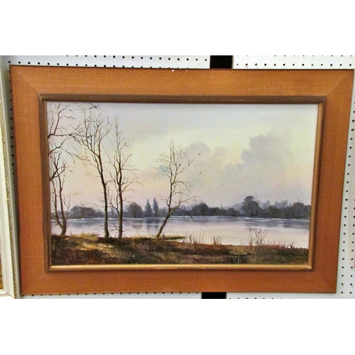 670 - Two 20th Century Oil Paintings of Landscapes: J. K. Whitton - 'Calm Trees', signed below, oil on can... 