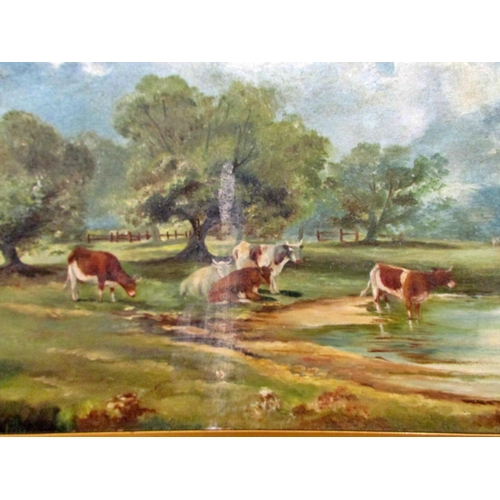 673 - British School, Early 20th Century - A pair of rural landscapes with cattle in the foreground, both ... 