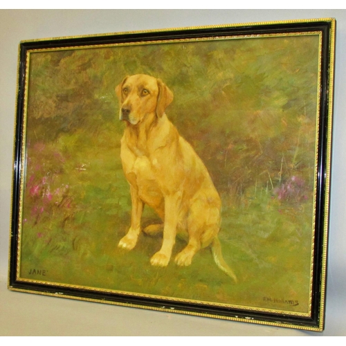 692 - Frances Mabel Hollams (British, 1877-1963) - 'JANE', portrait of a labrador, titled lower left and s... 